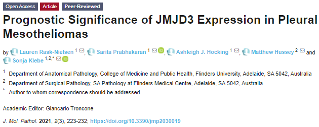 JMP_MDPI's tweet photo. New paper 👉Prognostic Significance of #JMJD3 Expression in #Pleural #Mesotheliomas
#immunohistochemistry #PM
📌https://t.co/sUmO63iP2p https://t.co/dGRYAjjVkQ