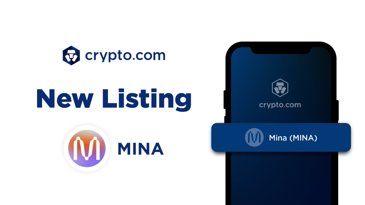Mina is listed in the Crypto.com App 🔔 
Buy $MINA at true cost with USD, EUR, GBP, and 20+ fiat currencies.

Download the App to start trading #MINA now!
👉 crypto.onelink.me/J9Lg/6fd5d39