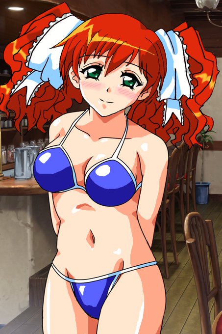 セパレートタイプならビキニでいいんですかね。スマホ版風とサターン版風で描いてたくらい。水着だとギリギリ健全で通せるみたいな #ビキニの日 