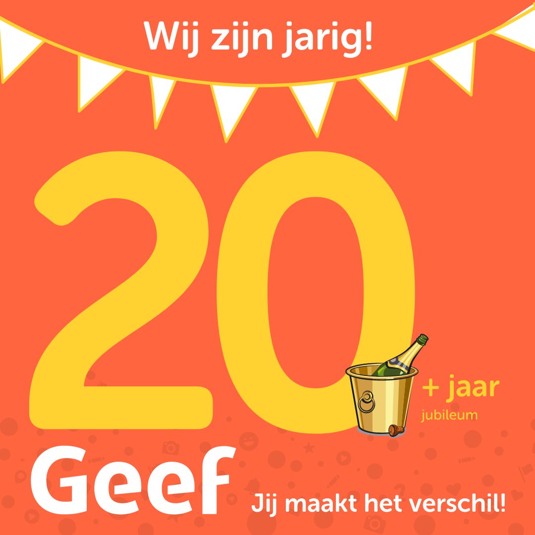 geef_nl's tweet photo. Wij zijn jarig! https://t.co/rgACfw2ltP heeft een nieuwe mijlpaal in 2021 bereikt. We bestaan inmiddels 20+ jaar. 

Geld inzamelen voor jezelf, een ander of goed doel?
https://t.co/rgACfw2ltP - Jij maakt het verschil! https://t.co/nI9OqzY8z3