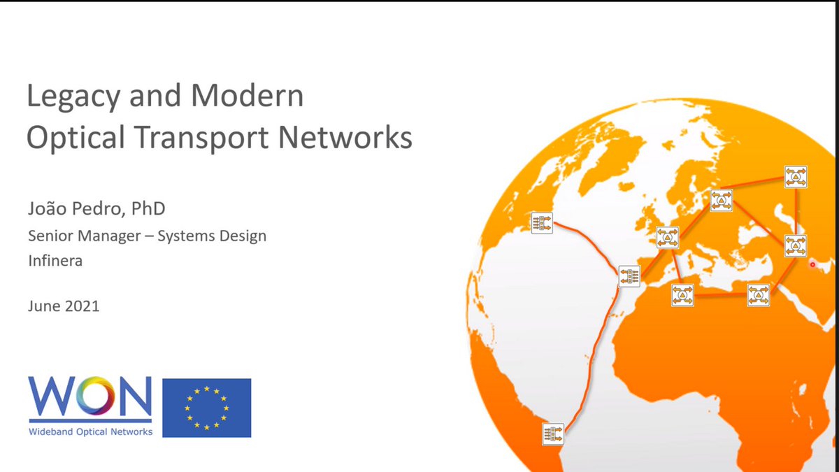 NESTOR_DN_MSCA's tweet photo. We've just started the online course on 'Design challenges for next generation #OpticalNetworks' prepared by João Pedro from @Infinera and
Vittorio Curri from @PoliTOnews.
Great to see all our researchers from @EtnWon, @REALNET_EID
#WonTraining #H2020 #MSCA https://t.co/pat90NtmXq