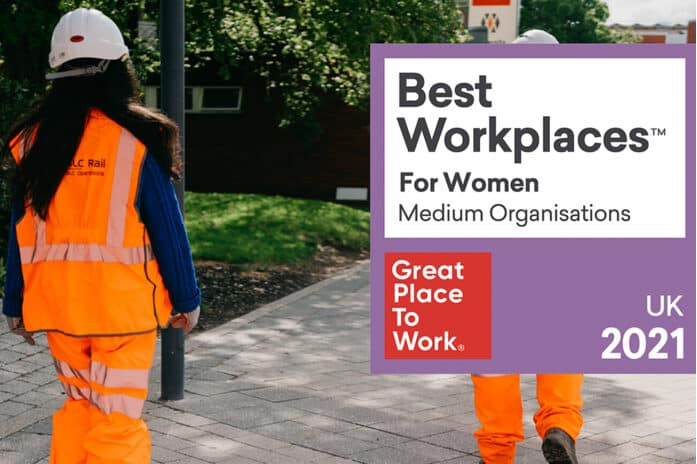 WomeninRail's tweet photo. Congratulations to SLC for being officially named 15th of the UK’s Best Workplace for Women in the Women at Work 2021 report published by Great Place to Work. 
https://t.co/8y0aM6lQie https://t.co/gmuHgViCaL