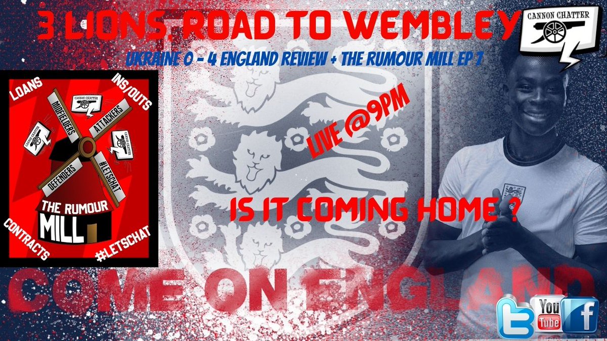 gtalksarsenal's tweet photo. 3 Lions Road to Wembley & Rumour Mill Episode 7 Live Tonight 9PM ⏲️
🏴 4 - 0 🇺🇦 game review plus all your weekly Arsenal transfer rumours all in one show! ✅
https://t.co/KOkcE3CRrU
Click the LINK,Set a REMINDER and join us TONIGHT 👆🏾 #EURO2020 #ENGvsUKR #ENGDEN #transfers #AFC https://t.co/8LgXgOMPhd