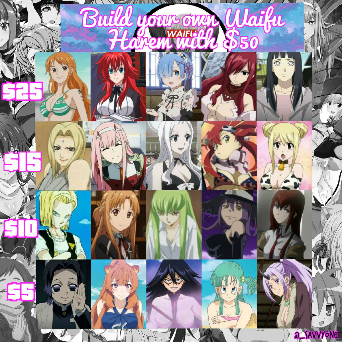 _SavvyOne's tweet photo. Build! Your! HAREM!!!
Who ya taking?!
#anime #buildyour #harem #waifu https://t.co/AZ1pPfCCXa