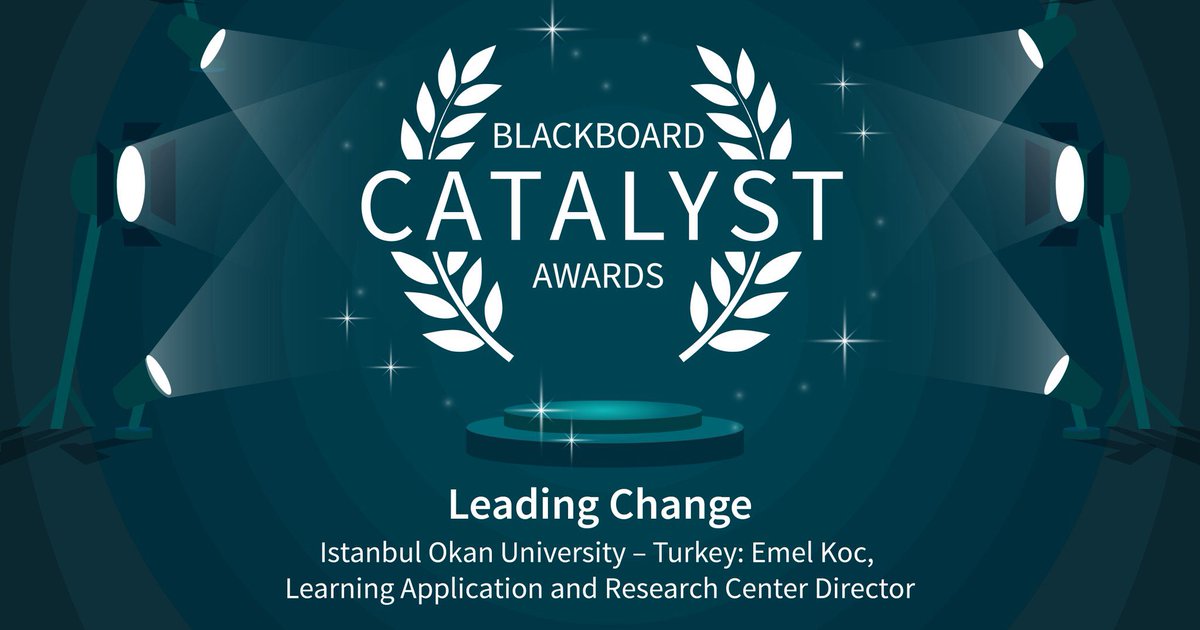 okanedu's tweet image. Öğrenme Uygulama ve Araştırma Merkezi Müdürümüz Emel Koç&apos;u, 2021 yılında Türkiye&apos;de sadece İstanbul Okan Üniversitesi’nin kazandığı Blackboard Catalyst Değişim Lideri kategorisindeki ödülü için tebrik ederiz!

@kocemel_ #letsadvancelearning #Blackboard #catalystawards #MEA