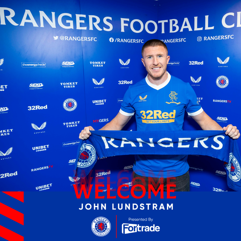 RangersFC's tweet photo. 🆕 Welcome to #RangersFC, John Lundstram.