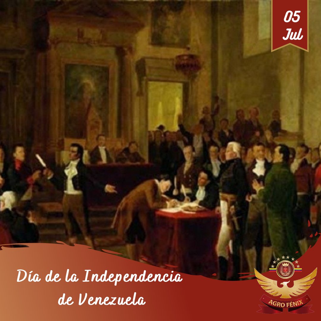 AgrofenixG's tweet photo. #5Jul #Efemérides | Día de la Independencia de Venezuela. El Congreso de Venezuela aprueba y declara formalmente la Independencia absoluta de Venezuela del Reino de España (1811). 

#Efeméride
#5Jul
#Independencia
#diadelaindependenciadevenezuela
#Venezuela
#AgroFénix https://t.co/knueQB18i6