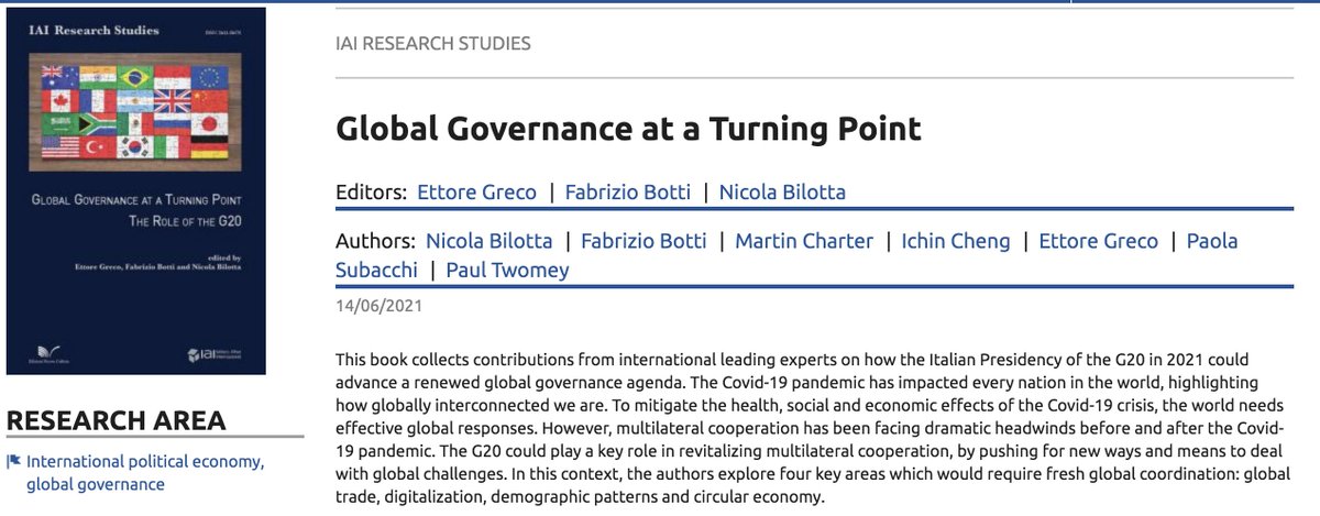 glob_politics's tweet photo. #NewVolume in the IAI Research Studies Series:
"Global Governance at a Turning Point".
Open-access: https://t.co/K81YOUePkD
#G20Italy https://t.co/n643qsXhNY