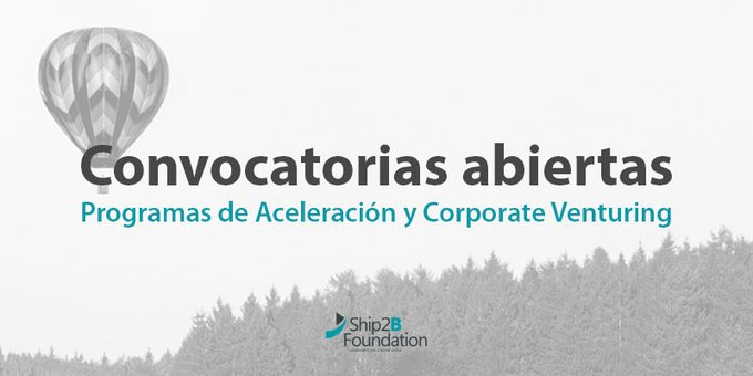 🚀 @Ship2BFound tiene abierta convocatoria a varios programas aceleración. ¡Mira!⤵️

🍀#S2BTech4Climate👉bit.ly/3g78BOC
👩‍⚕️#S2BHealthandCare👉bit.ly/3z1t0NK
💡#Scale4Impact👉bit.ly/3z142xI
🚗Movilidad👉bit.ly/3ibxP10

ℹ️bit.ly/2UslzPu