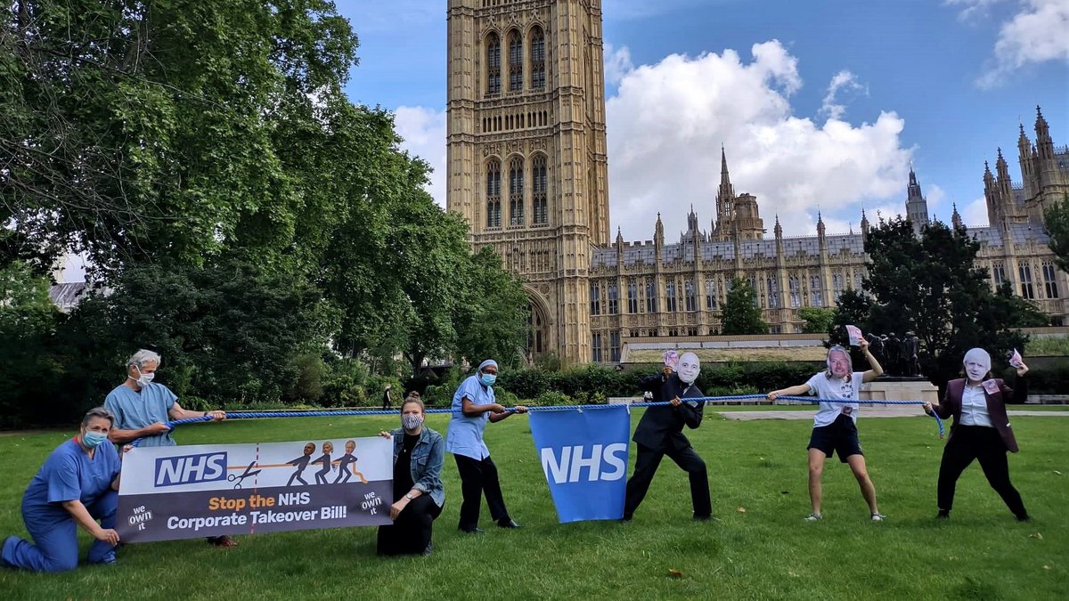 We Own It (@we_ownit) on Twitter photo The new Health and Care Bill is is due to come to parliament tomorrow. 
This Bill is a Corporate Takeover Bill that will allow private companies to sit on boards that decide where NHS money is spent. 
It's a tug of war between people and the profiteers. We have to stop it! The new Health and Care Bill is is due to come to parliament tomorrow. 
This Bill is a Corporate Takeover Bill that will allow private companies to sit on boards that decide where NHS money is spent. 
It's a tug of war between people and the profiteers. We have to stop it!