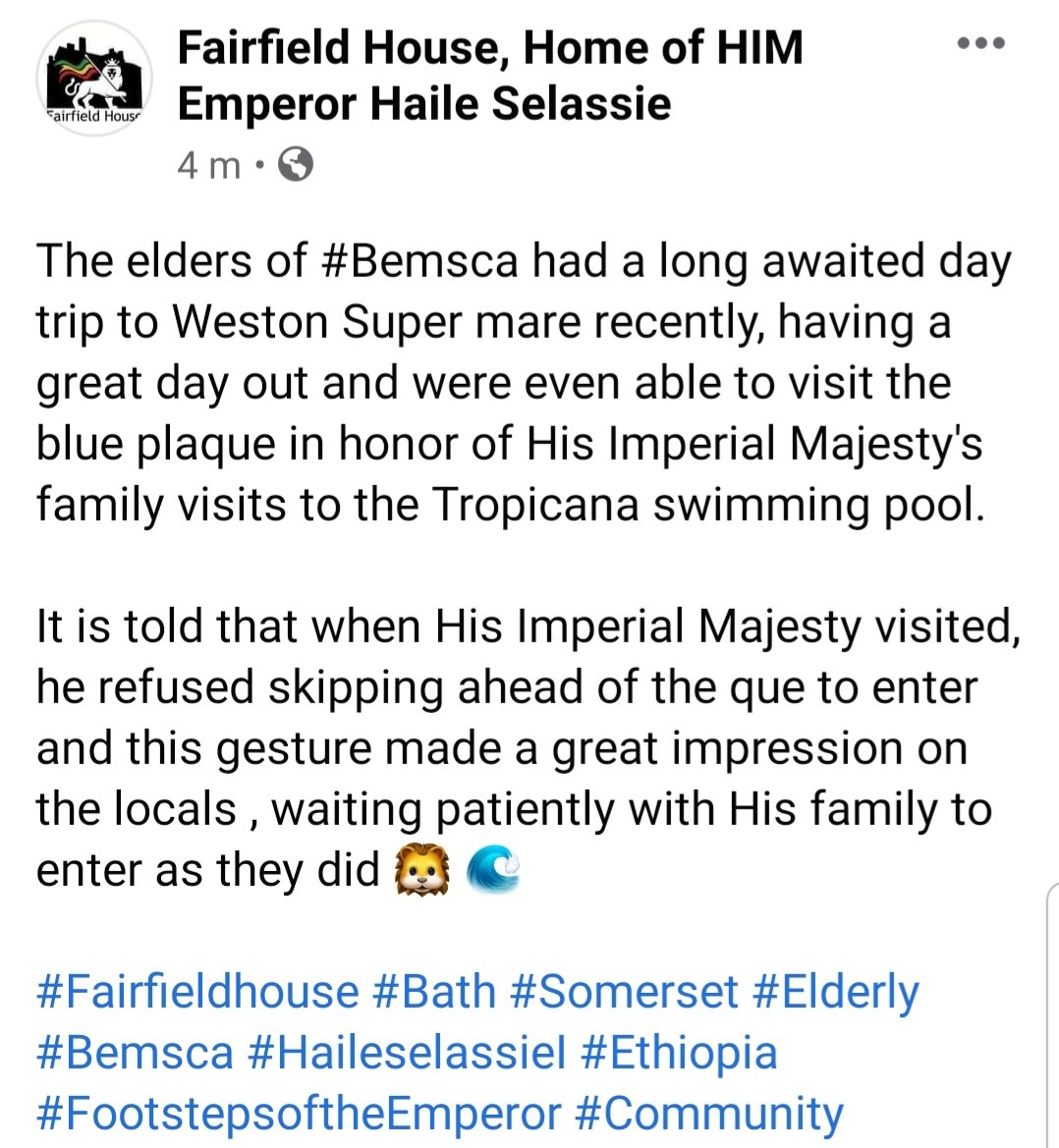 FairfieldHouse_'s tweet photo. The #Bemsca Elders of #Fairfieldhouse were out and about recently enjoying a long awaited day trip to #Westonsupermare ππβ€
#FootstepsoftheEmperor https://t.co/wcbq2HYn7Y