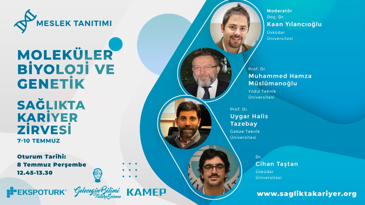 Sağlıkta Kariyer Moleküler Biyoloji ve Genetik Meslek Tanıtımı oturumunda buluşuyoruz🚀🚀
@CihanTastan_PhD @drkaanyl
@TazebayUygar
#onlinezirve #meslektanıtımı #Kariyer #Sağlıkkariyeri #lisans #lisansüstü #Molekülerbiyoloji #genetik
sagliktakariyer.org