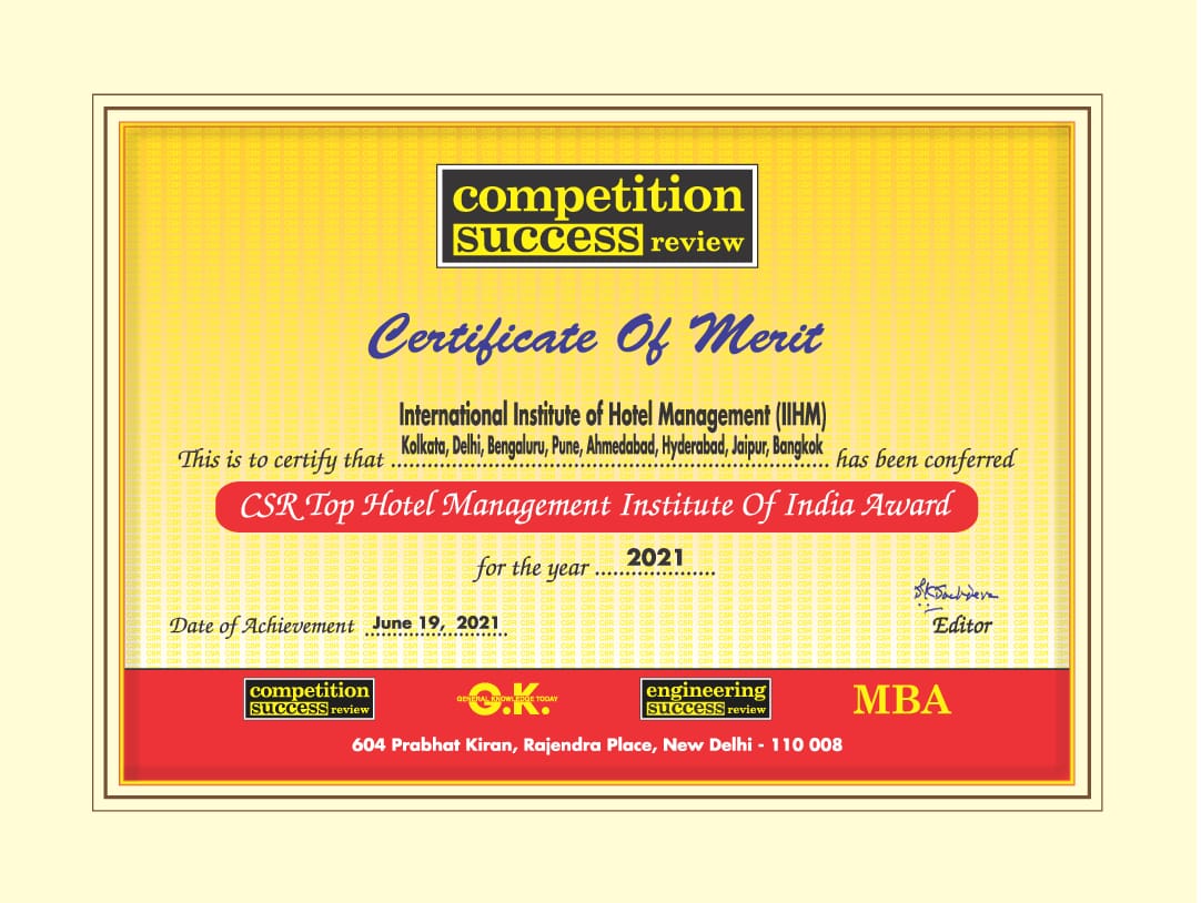 RahulPuri009's tweet photo. Top Hotel Management Institute of India award for #IIHMHotelSchools by #CompetitionSuccess Magazine.
@IIHMHOTELSCHOOL @AADirIIHMDELHI @SsunitaSharma https://t.co/4IGoWni26a