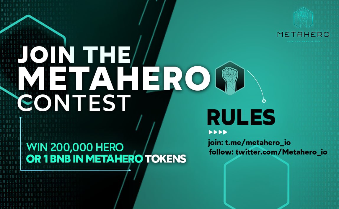 📣 LAST MINUTE PRELAUNCH CONTEST WIN 200,000 $HERO (1 PERSON IN 1 HOUR) 

👉Retweet + ❤️ this competition 
➕
👉Retweet + ❤️ + comment this post (x.com/Metahero_io/st…) 

We will select one lucky winner in 1 hour 🏆

#Metahero #BeYourOwnHero
