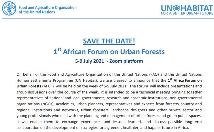 Peter Kabano (@peterkabano) on Twitter photo #African Forum on #UrbanForests starts soon. Find more details at fao.org/forestry/urban…
<a href="/FAO/">Food and Agriculture Organization</a> <a href="/UNHABITAT/">UN-Habitat</a> #African Forum on #UrbanForests starts soon. Find more details at fao.org/forestry/urban…
<a href="/FAO/">Food and Agriculture Organization</a> <a href="/UNHABITAT/">UN-Habitat</a>