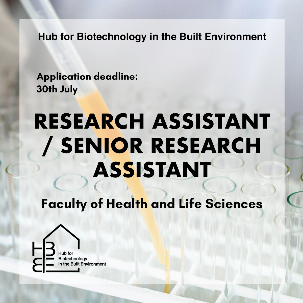 Hub for Biotechnology in the Built Environment (@bio_buildings) on Twitter photo Join our team! <a href="/Bio_Buildings/">Hub for Biotechnology in the Built Environment</a> is seeking to appoint a highly committed, motivated and creative scientist to join the research team <a href="/NorthumbriaUni/">Northumbria Uni</a> in the field of #microbiology, #molecularbiology #biochemistry or related subjects. Close due 30th of July!
bbe.ac.uk/index.php/seni… Join our team! <a href="/Bio_Buildings/">Hub for Biotechnology in the Built Environment</a> is seeking to appoint a highly committed, motivated and creative scientist to join the research team <a href="/NorthumbriaUni/">Northumbria Uni</a> in the field of #microbiology, #molecularbiology #biochemistry or related subjects. Close due 30th of July!
bbe.ac.uk/index.php/seni…