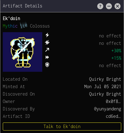 Finally, my first mythic artifact of <a href="/darkforest_eth/">dark forest</a> v0.6 round 2.