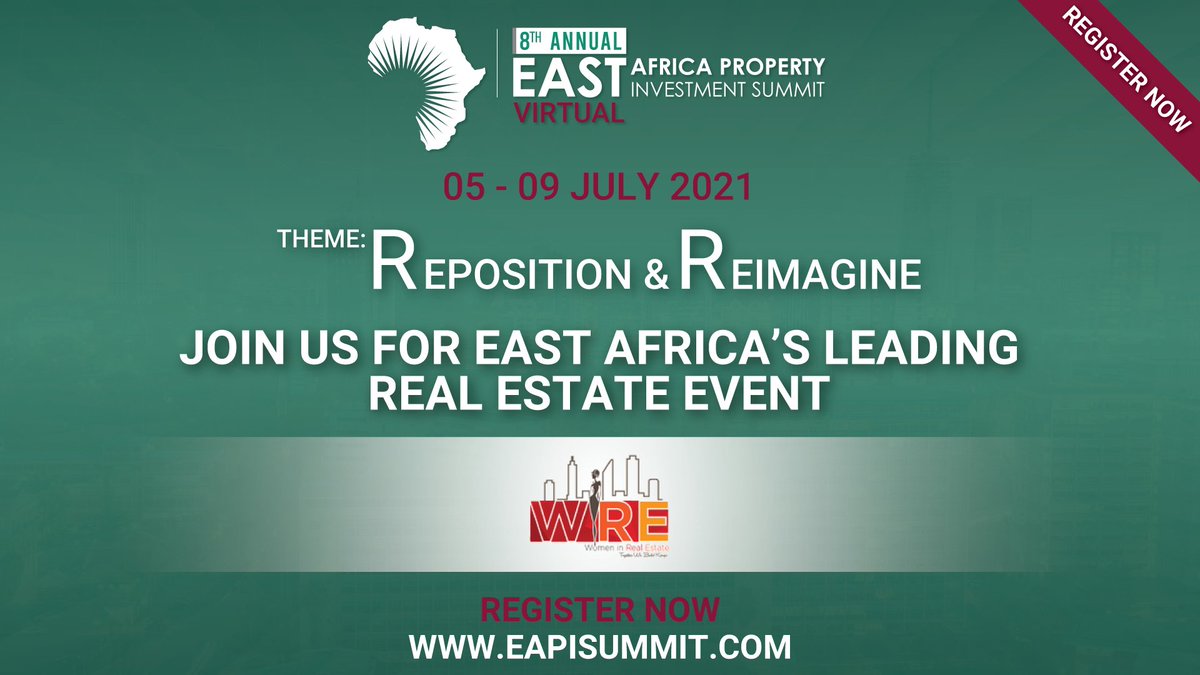 Happening Now!!

The <a href="/EAPISummit/">EAPI Summit</a> 2021 starts today. It is five-days of curated, and convenient experiences created exclusively for the region’s real estate leaders.

📆 Monday to Friday (05 to 09 July 2021).

Register Now: eapisummit.com/register-now/

#GetWIREd