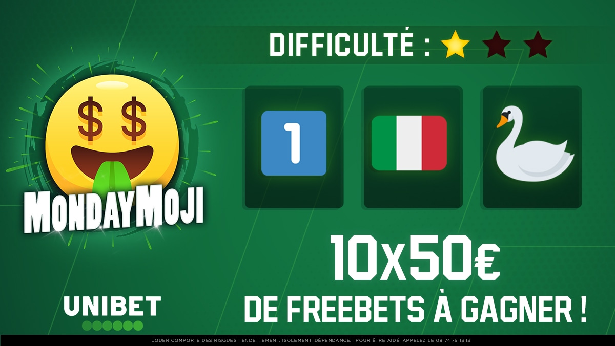 UnibetFrance's tweet image. 🎊 𝐌𝐎𝐍𝐃𝐀𝐘𝐌𝐎𝐉𝐈
🤑 500€ à partager en trouvant le joueur mystère !
👉 RT/FOLLOW + #MondayMoji avec ta réponse pour participer.
🍀 TAS mardi.