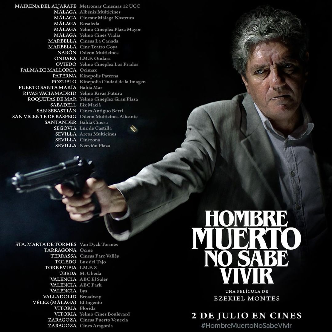 #HombreMuertoNoSabeVivir ¡YA EN CINES!
Estos son todos los cines donde puedes ver "HOMBRE MUERTO NO SABE VIVIR" no te la pierdas, vuelve al cine y disfruta con el thriller de acción de La Costa del Sol.
