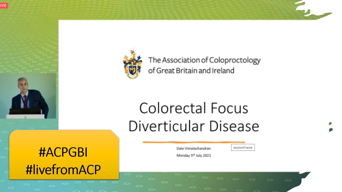 Woaww!!! #ACPGBI2021 #livefromACP @ACPGBI thank you so much @dmcsurg for valuable presentation on #haemorrhoidaldisease now let's get some good updates on #diverticulardisease with @dalevim in #colorectalfocus session #colorectalsurgery #colorectalresearch @EYCN_ACP @Dukes_Club