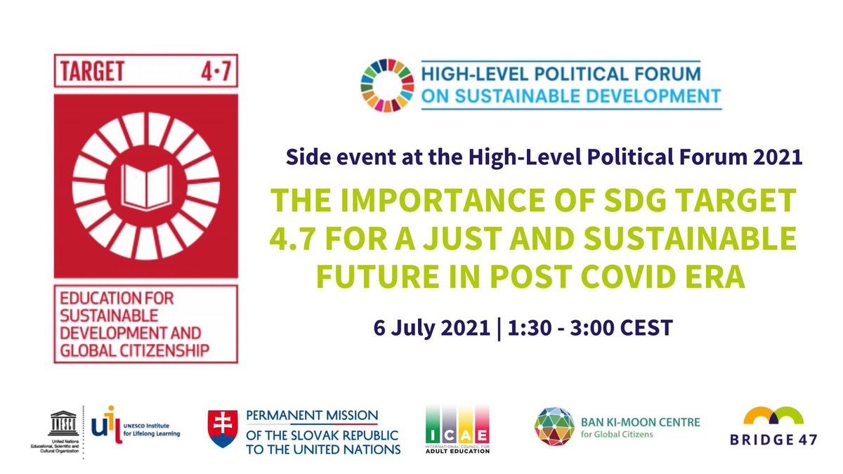 Ambrela_org's tweet photo. Join us for our #HLPF2021 side event on July 6 where we will explore what role #SDG47 & #TransformativeEducation can play in global challenges & beyond a pandemic recovery. Organized by #Slovakia, UNESCO, #Bridge47 et al. Register now: https://t.co/Ew7Sj6UNu2 #ambrela #sdg47 #sr https://t.co/nkBNCW6lpi