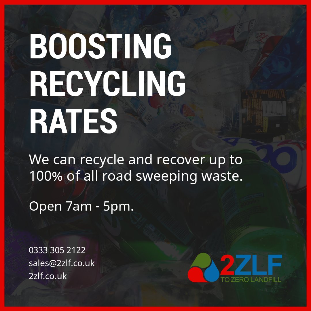 Here at 2ZLF, we have great recycling rates! We can recycle as well as recover up to 100% of ALL our road sweeping waste.

Click here and contact us to use our road sweepers - 2zlf.co.uk/contact/

#2ZLF #roadsweepings #recyclingrates
