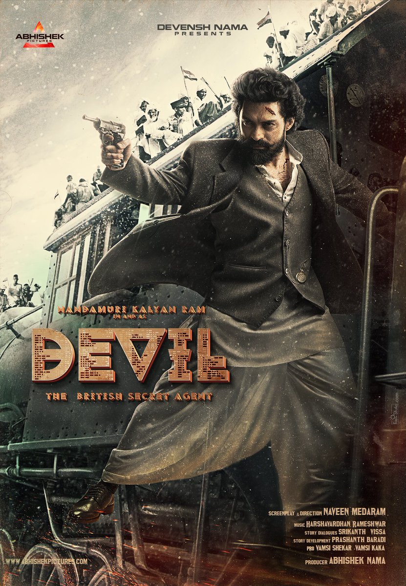 ABHISHEK PICTURES (@abhishekpicture) on Twitter photo To tell the Untold Story 📜 &
To solve the Unfold Mystery 🇬🇧🕵️♂️
Presenting <a href="/NANDAMURIKALYAN/">Kalyanram Nandamuri</a> as our UnSung Hero “#DEVIL- THE BRITISH SECRET AGENT” 🔥
A Pan India Film
🎬<a href="/NaveenMedaram/">Naveen Medaram</a>
✍️ <a href="/SrikanthVissa/">𝐒𝐫𝐢𝐤𝐚𝐧𝐭𝐡V𝐢𝐬𝐬𝐚</a>
🥁 <a href="/rameemusic/">Harshavardhan Rameshwar</a>
#DevilFirstLook 🙌#HBDNandamuriKalyanRam 💫 To tell the Untold Story 📜 &
To solve the Unfold Mystery 🇬🇧🕵️♂️
Presenting <a href="/NANDAMURIKALYAN/">Kalyanram Nandamuri</a> as our UnSung Hero “#DEVIL- THE BRITISH SECRET AGENT” 🔥
A Pan India Film
🎬<a href="/NaveenMedaram/">Naveen Medaram</a>
✍️ <a href="/SrikanthVissa/">𝐒𝐫𝐢𝐤𝐚𝐧𝐭𝐡V𝐢𝐬𝐬𝐚</a>
🥁 <a href="/rameemusic/">Harshavardhan Rameshwar</a>
#DevilFirstLook 🙌#HBDNandamuriKalyanRam 💫