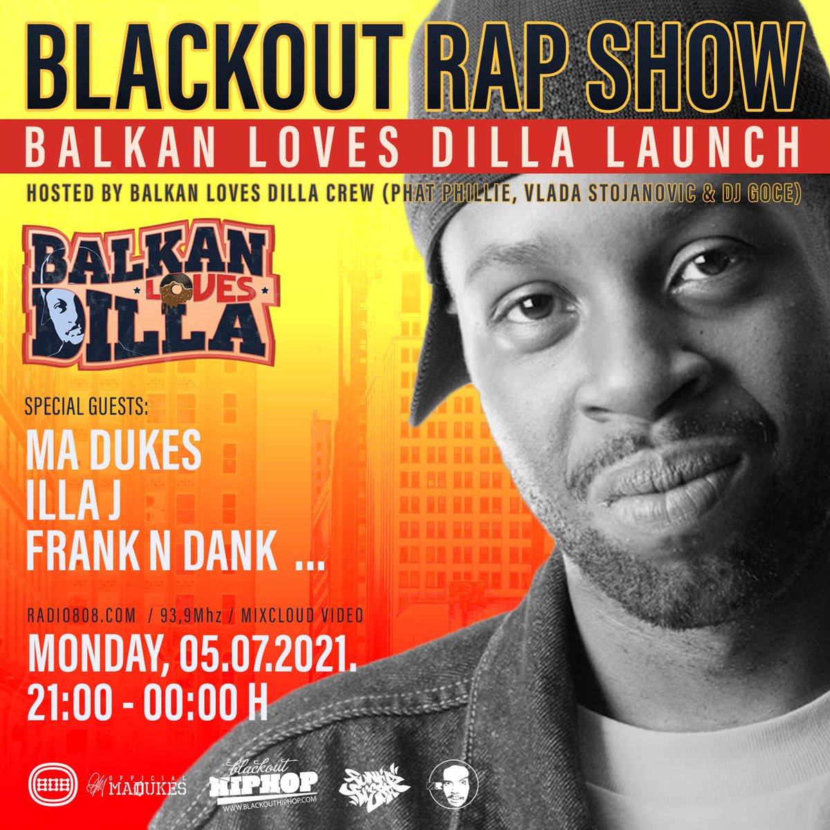 Slušamo se večeras na @radio808!!! @blackouthiphop special Dilla episode and the #BalkanLovesDilla launch. Exclusive guests #MaDukes, #IllaJ & #FrankNDank! 9:00 PM CET