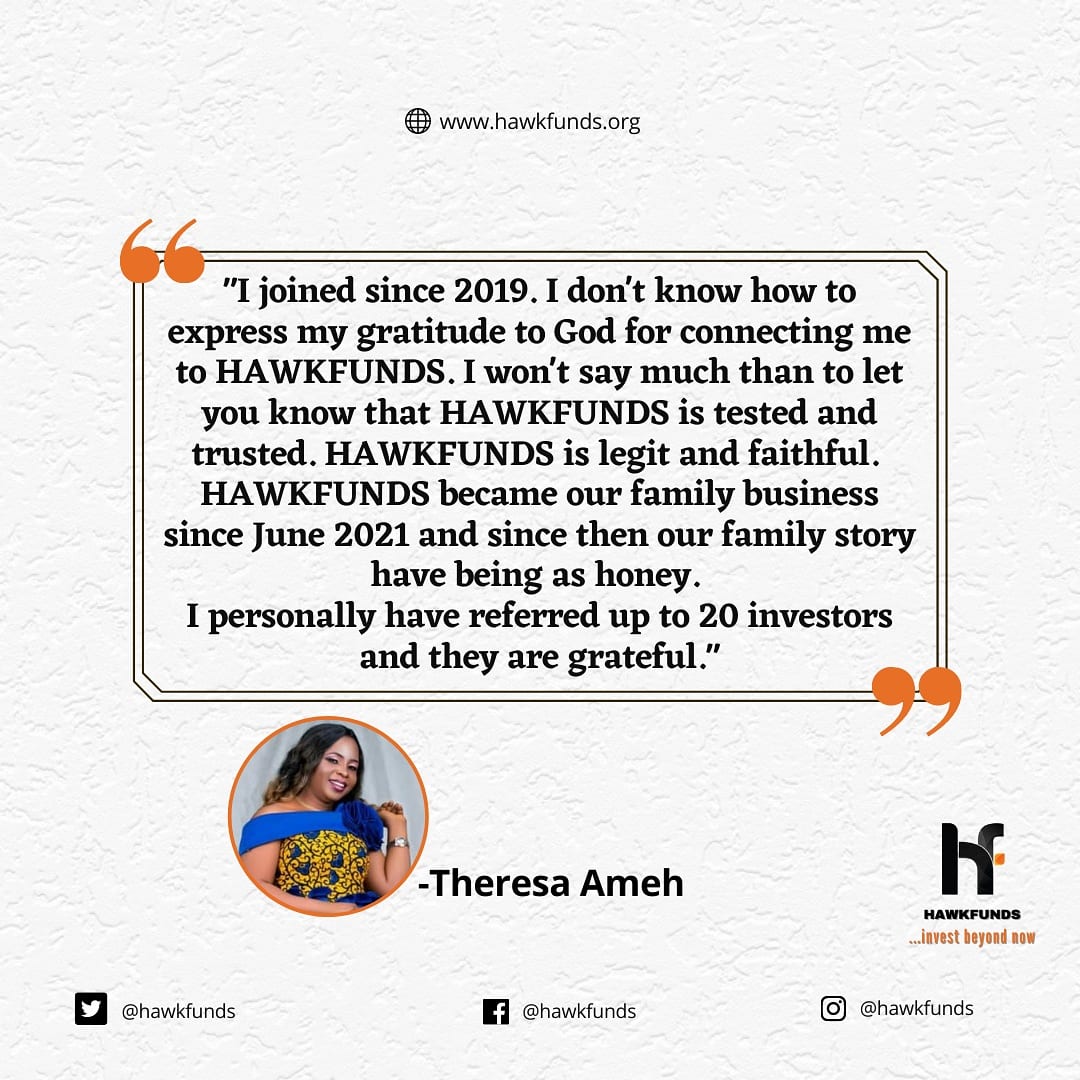 Hawkfunds's tweet photo. Be like Theresa😊

Enjoy the goodness and then  refer your friends too as well. You earn a referral bonus by doing that Remember, sharing is caring 🤗 https://t.co/ink9FJiMKR