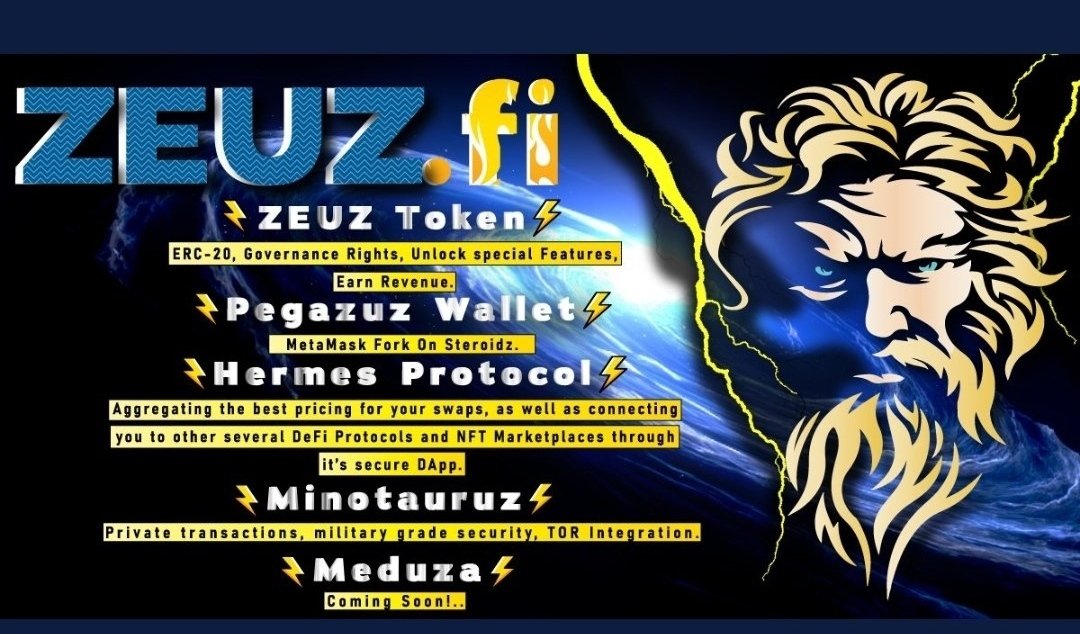 ⚡️ *BUYS $ZEUZ* @ tinyurl.com/9tu3sdhu (SushiSwap) / (Uniswap) tinyurl.com/2faue9t7
 
*drops mic*  ⚡️

👀 49 Holders
🔐 Locked Liquidity
✅ 3 x Audits, 4th on the way
📈 Chart: tiny.cc/cr13uz
🗣 TG: t.me/zeuzfi_communi…
🌐 ZEUZ.fi

#ZEUZ #DeFi 🔥