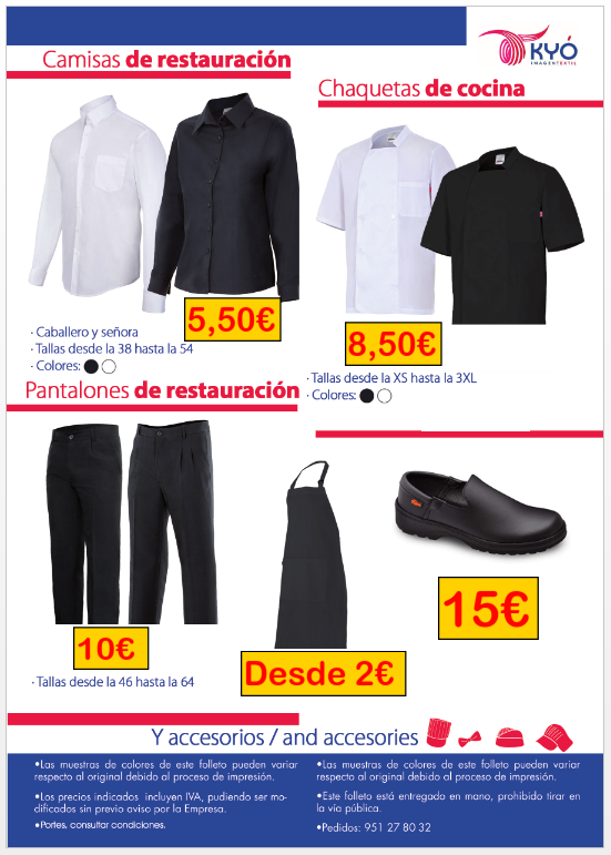 KyoImagen's tweet photo. Seguimos liquidando nuestros stock. ¡Precios increíbles! Camisas de hostelería todas a 5,50€ y chaquetas de cocina desde 8,50€ #liquidacion #stockfuera https://t.co/uacTzJKEPV