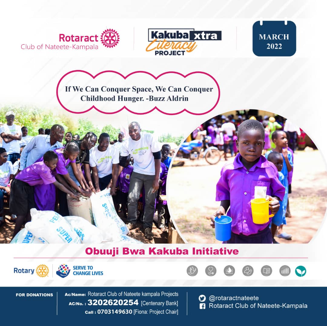 rotaractnateete's tweet photo. Through the obuuji bwa kakuba initiative, we have managed to provide a meal for the pupils and  keep them in school realising a reduction in school dropout of girls from 19% to 2%  as of 2019. This year , we are going in yet again to bring Change to this community.
#KakubaExtra https://t.co/YhClnwO1ec