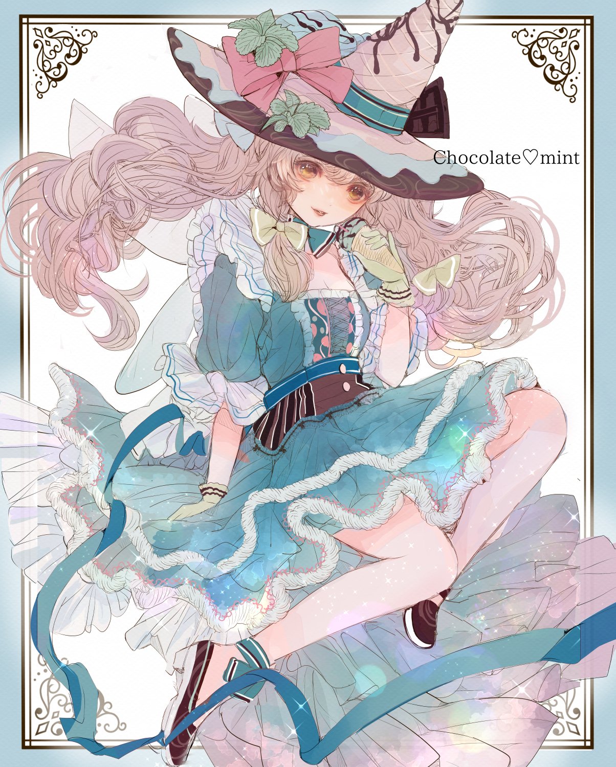 こもりひっき 幻想少女絵 アイスクリーム姫 水彩版 チョコミントアイスの妖精の女の子です オリジナル みんなのsnsなんでも展示会3 イラスト王国 T Co L6r8uso5cf Twitter