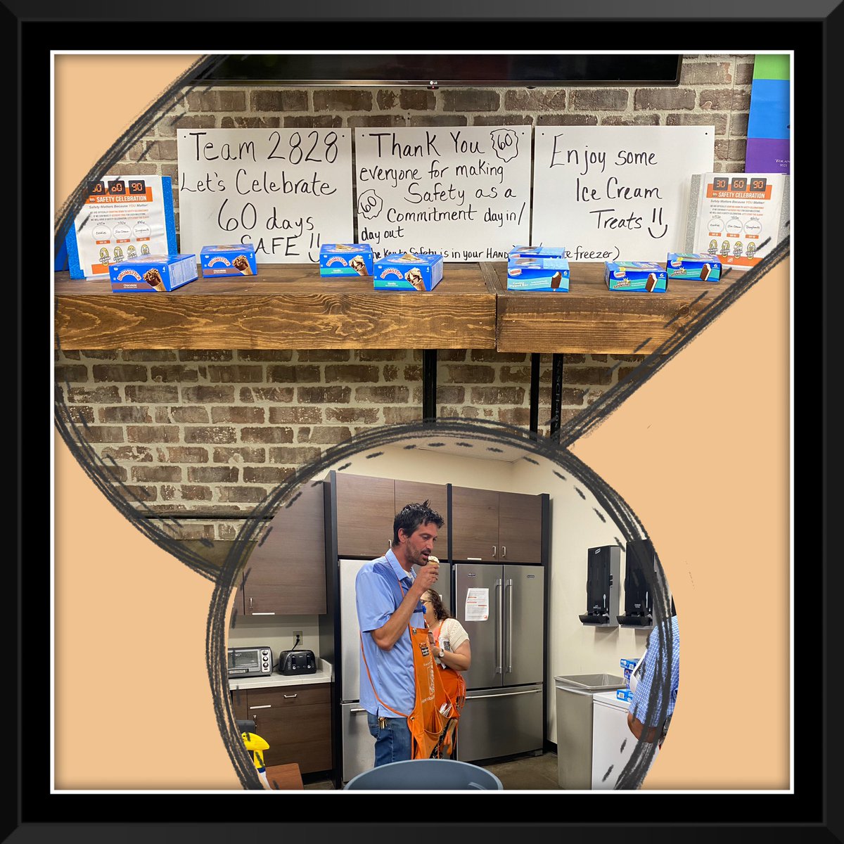 60 days SAFE-Great Job to Team2828 for making SAFETY a priority:))💯 Enjoying some ice cream treats on a HOT HOT day.