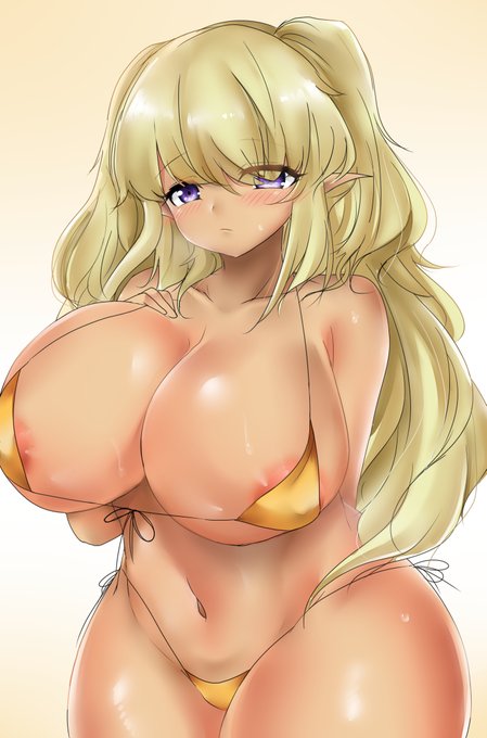 ダークエルブンちゃんを急ピッチで描きましたが間に合いませんでした・・
 #ビキニの日 
#ラストオリジン 