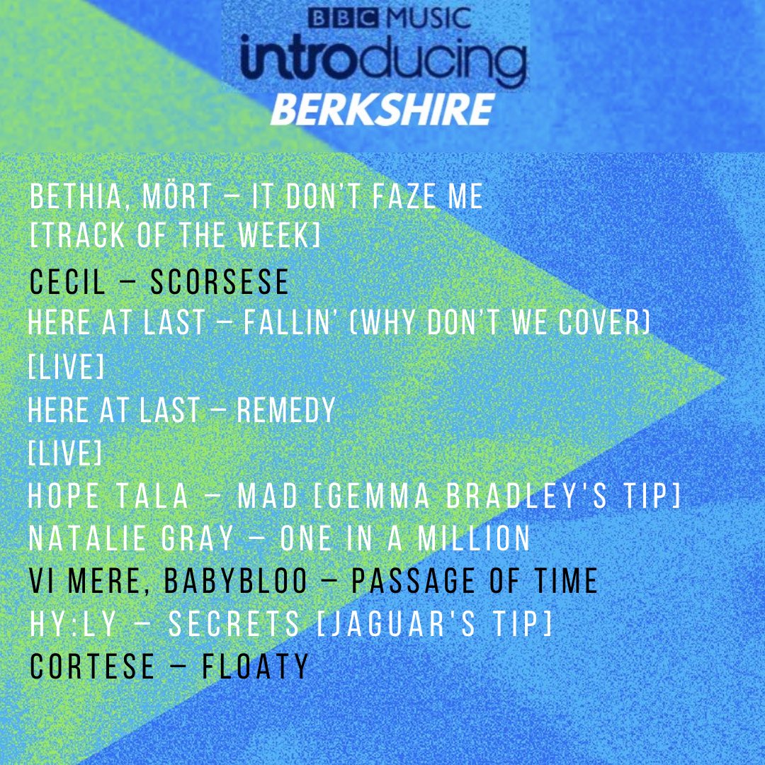 agwestie's tweet photo. I’m sure no one missed my @bbcintroducing show on Saturday at 8pm - but just in case you did, you can catch up below👇 

+ Tune in tonight from 6-10pm: I’m back on @BBCBerkshire, playing that @hereatlastband session and @OfficialBethia’s Track Of The Week!
https://t.co/AIGf72rfmA https://t.co/gTjmEHBBFM