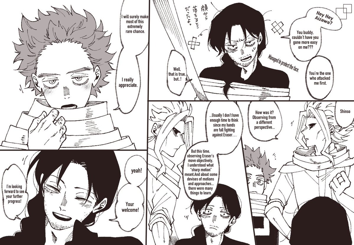 All Might and Aizawa swapped characters by a quirk accident. #4
English Translation 2/3
