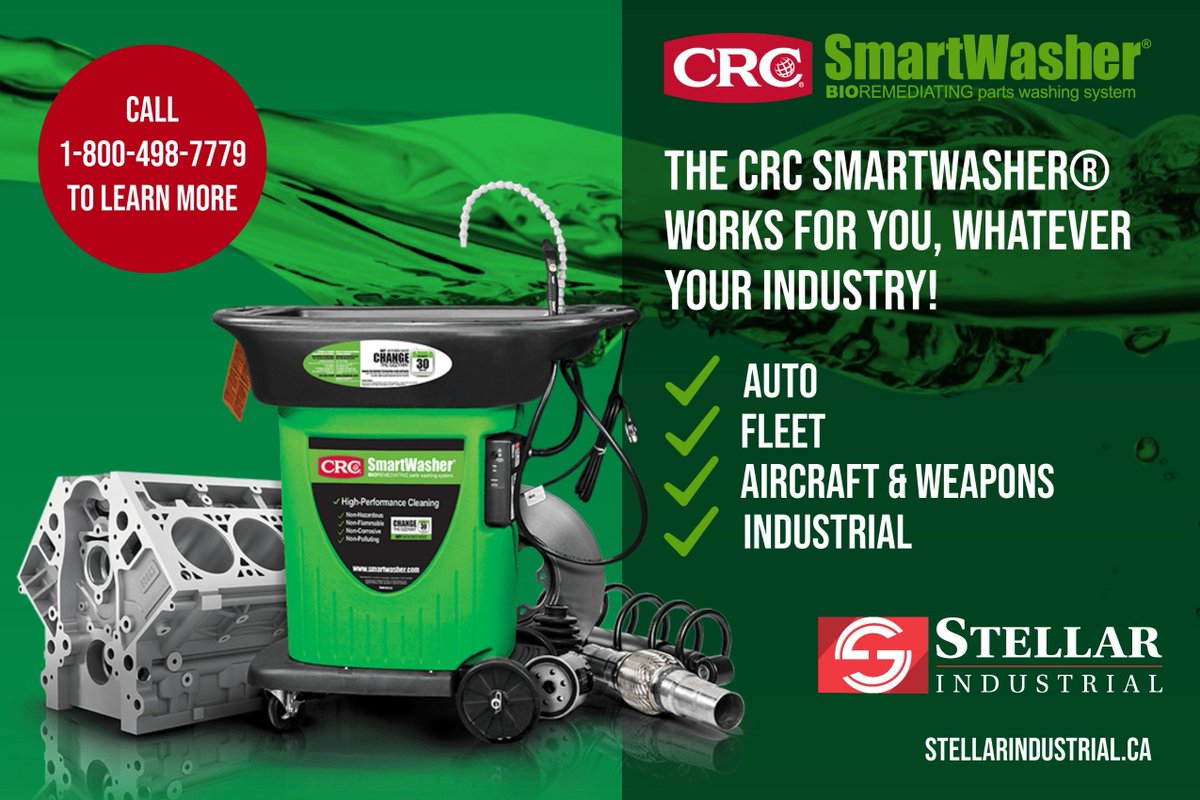 StellarIndSales's tweet image. #Smartwashers are designed to clean even the grimiest parts safely, quickly, &amp;amp; effectively. Forget those hazardous solvent or chemical-based cleaning systems! 
Call: 1-800-498-7779 to learn more.
#PartsWasher #CRC #IndustrialSales #Auto #Maintenance #Aerospace  #StellarIndustrial