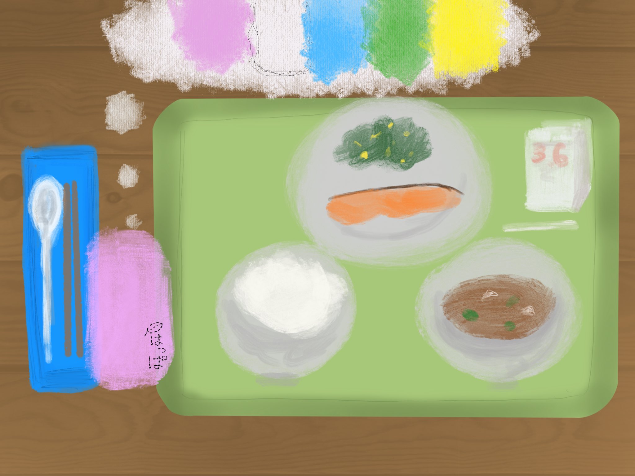 葉っぱ 1日1絵頑張り中 月曜 お疲れ様でした 私の地元ではこんな文化があったなーと思い出しました みんなあったのかなー おやすみなさい イラスト 給食 一週間 月曜日 色 ルール 思い出 懐かしい 1日1絵 一日一 絵 イラスト