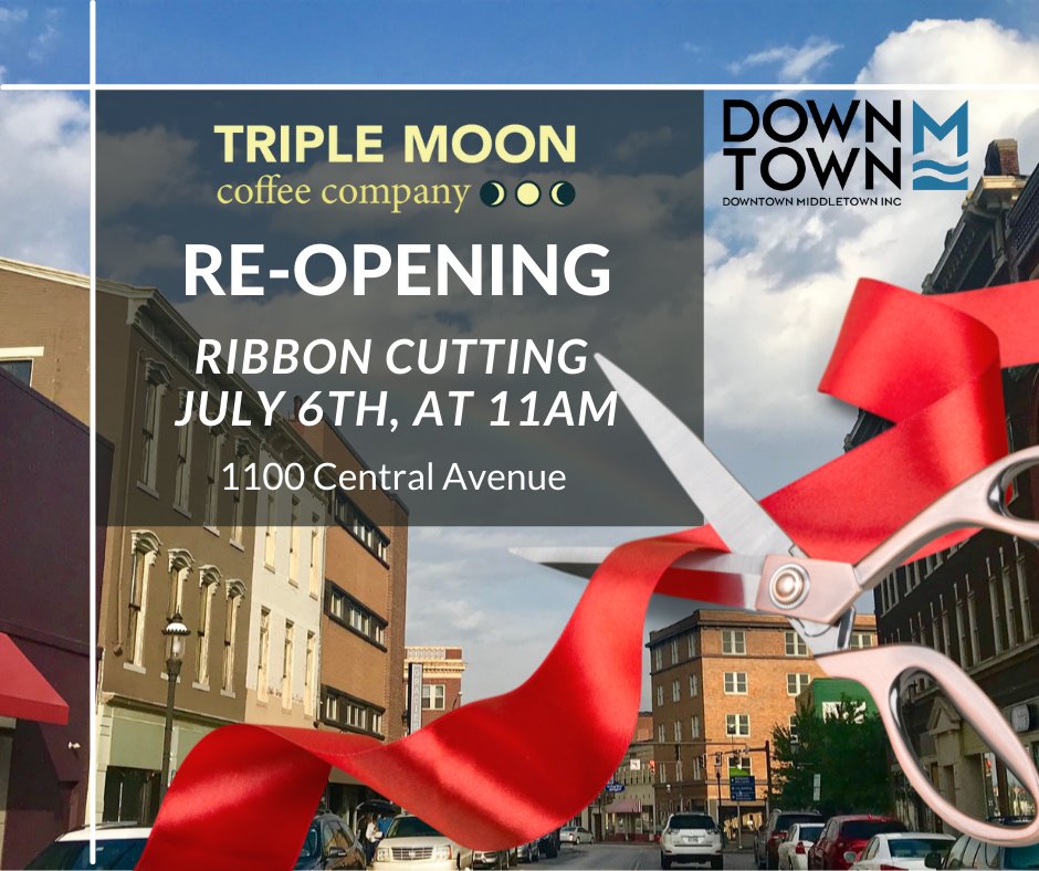 New on the Downtown Middletown App!
Triple Moon Re-Opening - downtownmiddletown.cloud/triple-moon-re…
