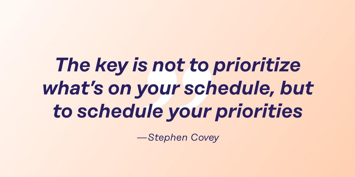Who doesn't like a little inspiration from time to time? This quote from Stephen Covey hits the nail on the head regarding priorities and schedule ⏰