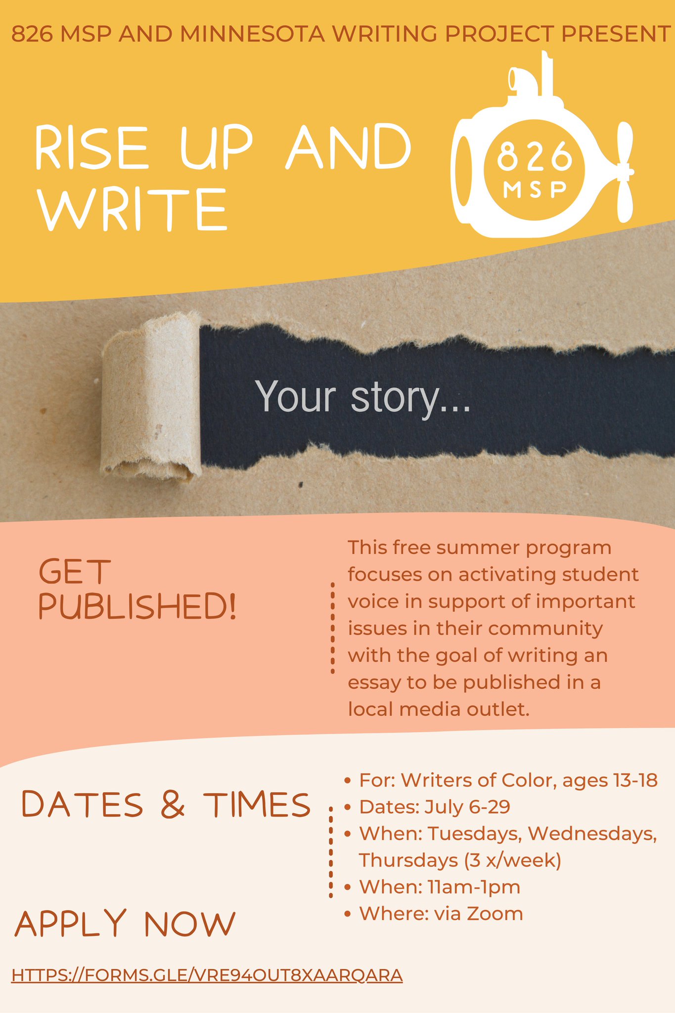 19 MSP on Twitter: "Are you a young writer of color looking for