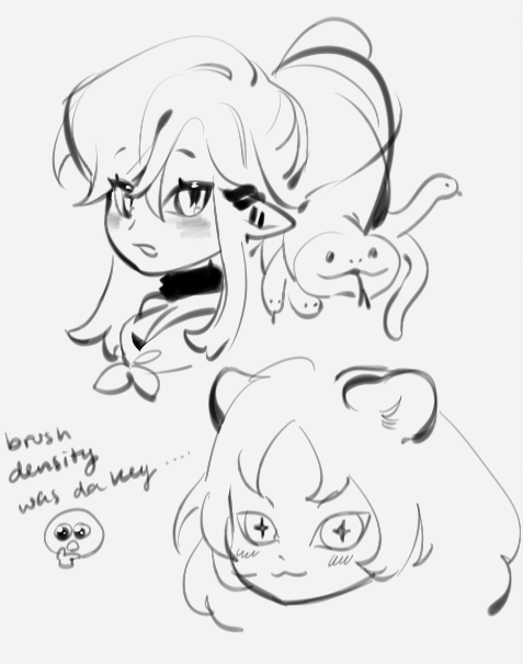 was really missing my SAI airbrush so i tried to emulate it again on csp.. this is the closest im getting to it i think _(:3_ 