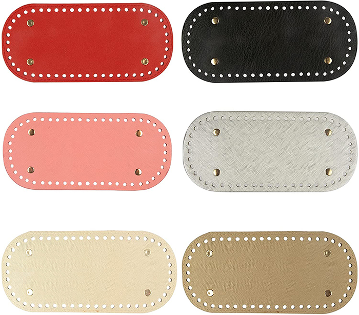 mooglyblog's tweet image. These PU leather bag bottoms are the perfect bottom for your next #crochet bag! Made from durable PU (polyurethane) leather, these bag bottoms are a great way to protect and shape your bag! The package includes 6 bottoms in the colors shown here. ♥ crochetenvy.com/pu-leather-bag…