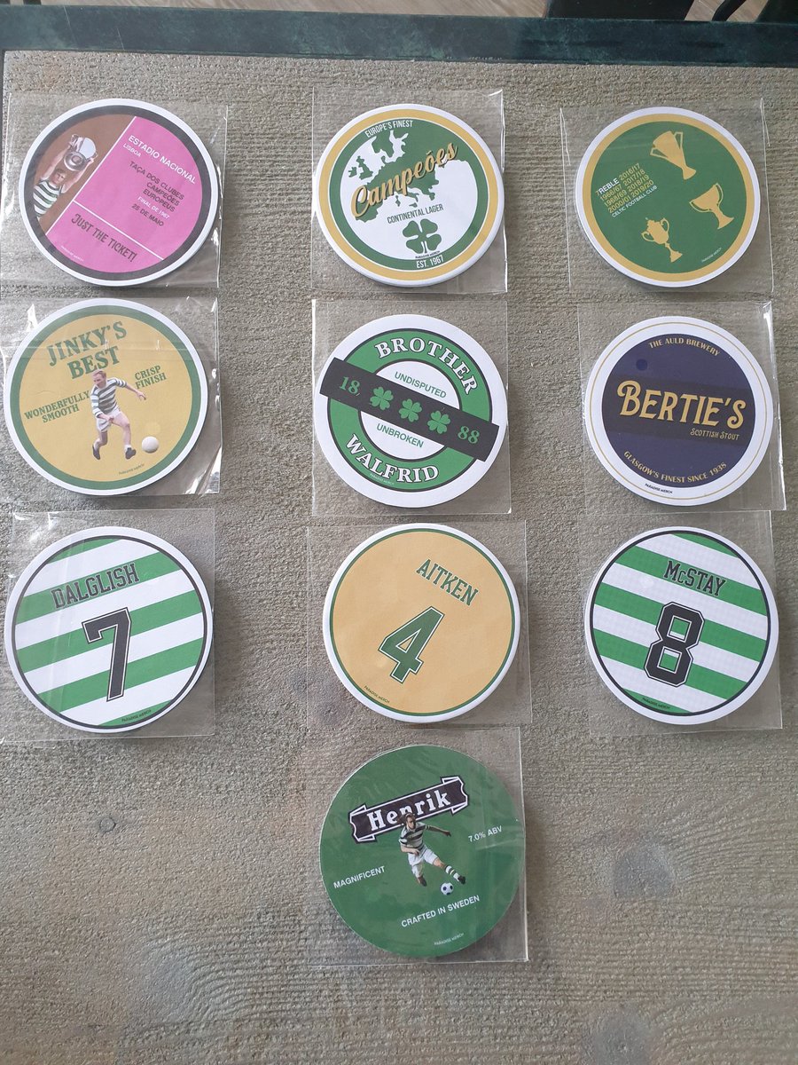 Unofficial Celtic Beermats are available on my website.

paradisemerchandise.bigcartel.com

Rt’s are greatly appreciated 💚

New release coming soon ⏰