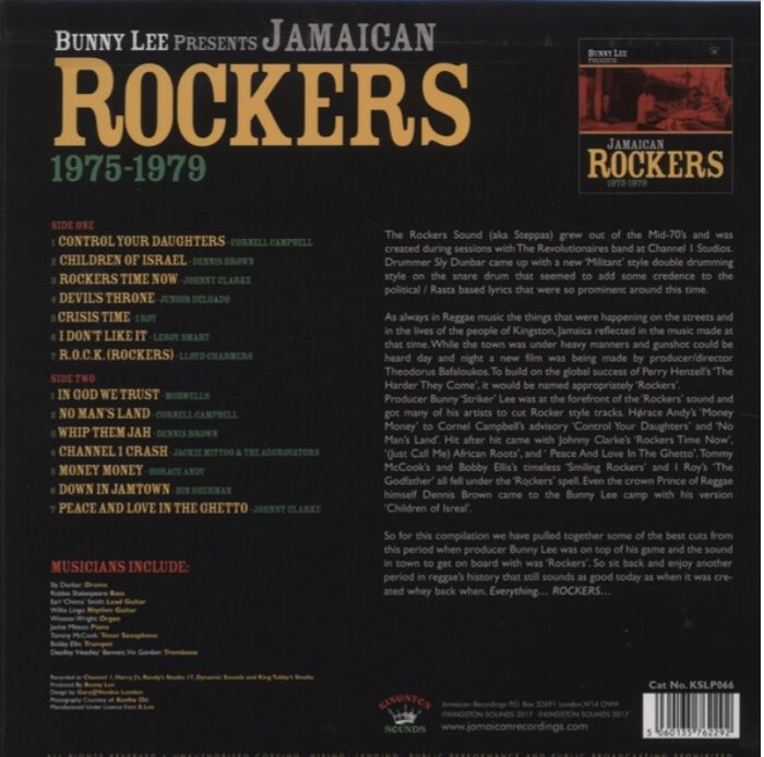 Bunny Lee Presents Jamaican Rockers 1975 – 1979 : Bim Sherman, Johnny Clarke, Leroy Smart, etc. 🎶 🎶 

Available now! 🔈 💰 

LP, recorded 1975-1979

Label: Kingston Sounds/Jamaican Recordings

Genre: Reggae, Roots & Culture

#jamaicanrecordings #kingstonsounds #70s #bunnylee