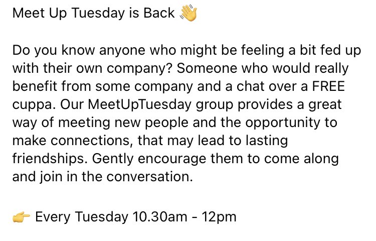 thetynycapel's tweet photo. Meet Up Tuesday - From 10.30am every week!
#wrexham #minera #community #meetuptuesday #tea #Coffee #chat https://t.co/CZcLqZpGW7