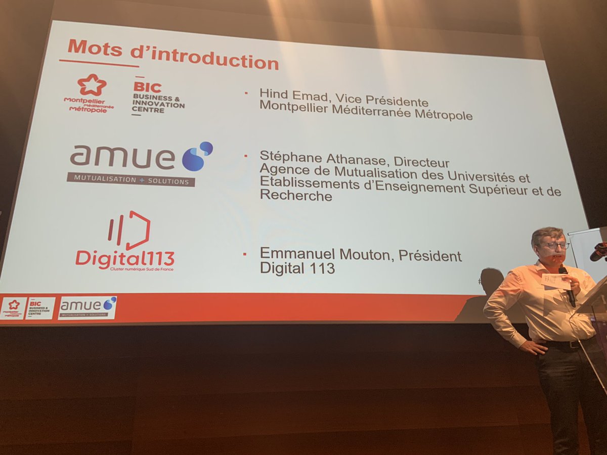 Lancement de la rencontre Open innovation pour favoriser les collaborations entre les startups du BIC et les universités en partenariat avec l’AMUE et <a href="/Digital113_/">Digital 113</a> 2 jours de co-construction pour favoriser le dvlpmt économique et l’innovation sur notre territoire à #Montpellier