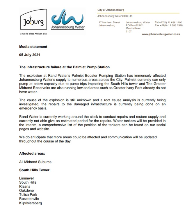 Johannesburg Water tweet media